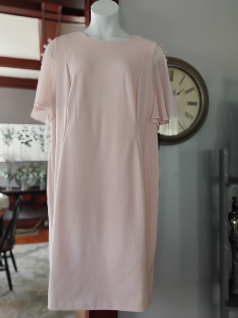 Calvin Klein Soft Blush Pink Midi Shift Dress